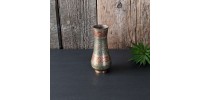 Vase India en laiton gravé et coloré, 